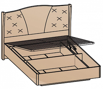 Кровать Шер с подъемным механизмом (Дуб серый) 160х200 (основание 16мм)
